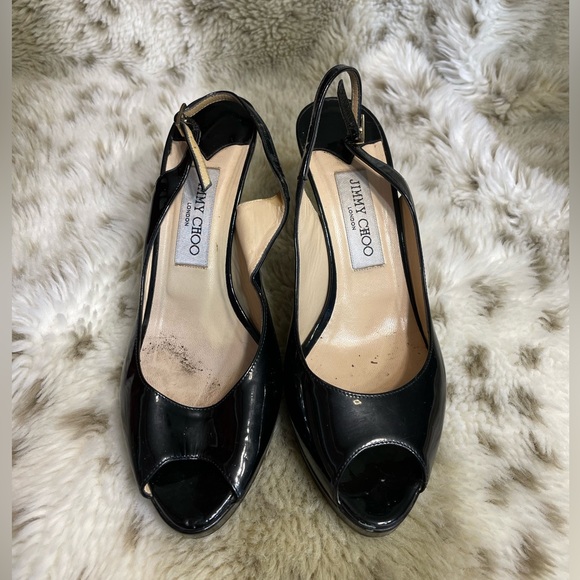 JIMMY CHOO Patent Leather Slingback Pumps - Picture 3 of 5